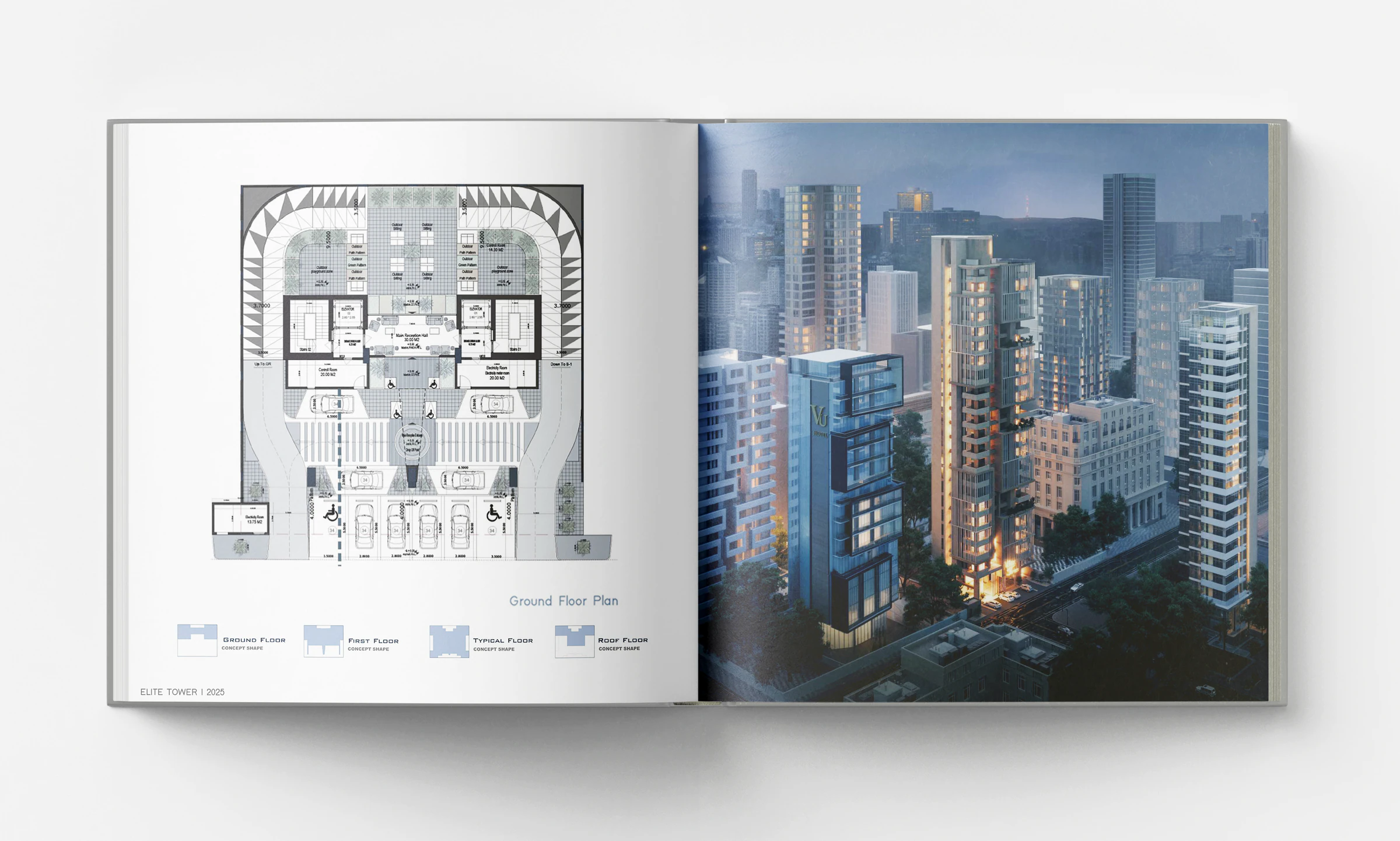 Elite Tower presentation spread by Salma Sameh